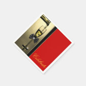 Rode en gouden champagne servet (Hoek)