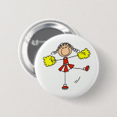 Rode en gouden Cheerleader Ronde Button 5,7 Cm (Voorkant /achterkant)