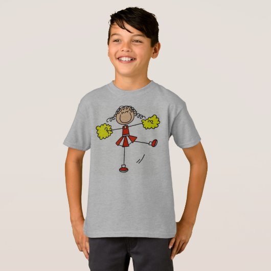 Rode en gouden Cheerleader T-shirt (Voorkant volledig)