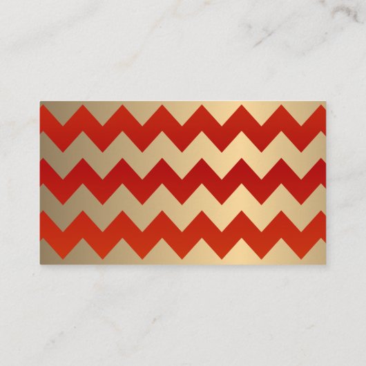 Rode en gouden Chevron en Confetti Stippen 2 Plaatskaartje (Achterkant)