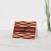 Rode en gouden Chevron Print "Happy Kwanzaa" Kaart (Voorkant)