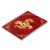 Rode en gouden Chinese draak Notitieboek (Linkerzijde)