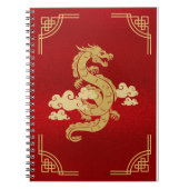 Rode en gouden Chinese draak Notitieboek (Voorkant)