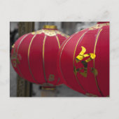 Rode en gouden Chinese lampjes Briefkaart (Voorkant)