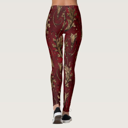 Rode en gouden Damaske Leggings (Achterkant)