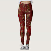 Rode en gouden Damaske Leggings (Voorkant)