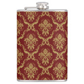 Rode en gouden  damp heupfles (Voorkant)