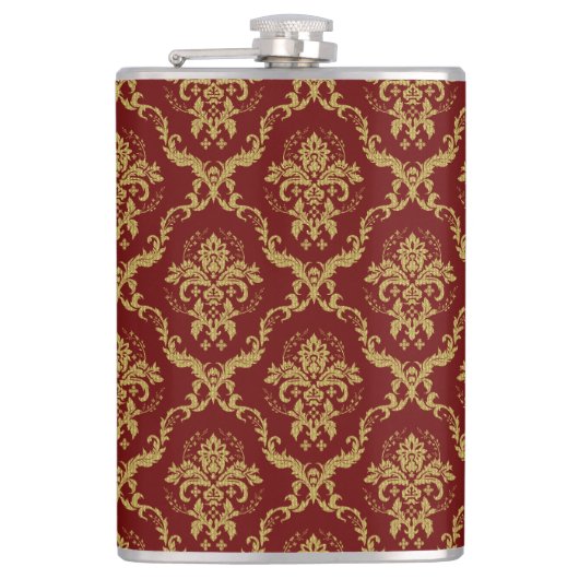 Rode en gouden  damp heupfles (Voorkant)