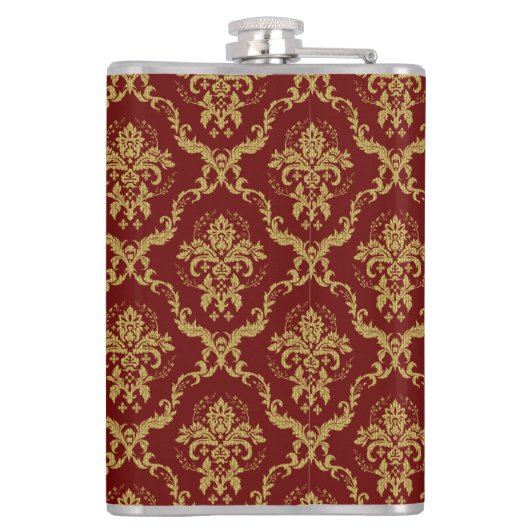 Rode en gouden  damp heupfles (Achterkant)