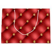 Rode en Gouden Diamanten Geplooide Cadeautas (Voorkant)