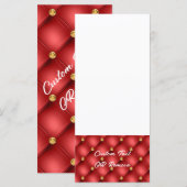 Rode en Gouden Diamanten Gepluimde Gepersonaliseer Menu (Voorkant / Achterkant)