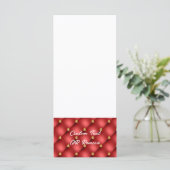 Rode en Gouden Diamanten Gepluimde Gepersonaliseer Menu (Staand voorkant)