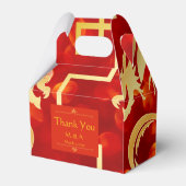 Rode en Gouden Draak Trouwtafel Gunstbox Bedankdoosjes (Achterkant)
