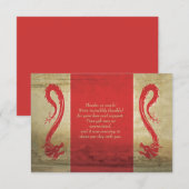 Rode en gouden draken Aziatische thema bruiloft Bedankkaart (Voorkant / Achterkant)