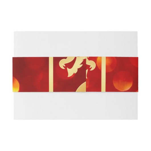 Rode en gouden draken bruiloft uitnodigingen wikkel (Achterkant Voorbeeld)