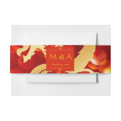 Rode en gouden draken bruiloft uitnodigingen wikkel (Voorkant Voorbeeld)