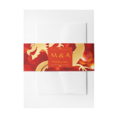 Rode en gouden draken bruiloft uitnodigingen wikkel (Voorkant Voorbeeld)