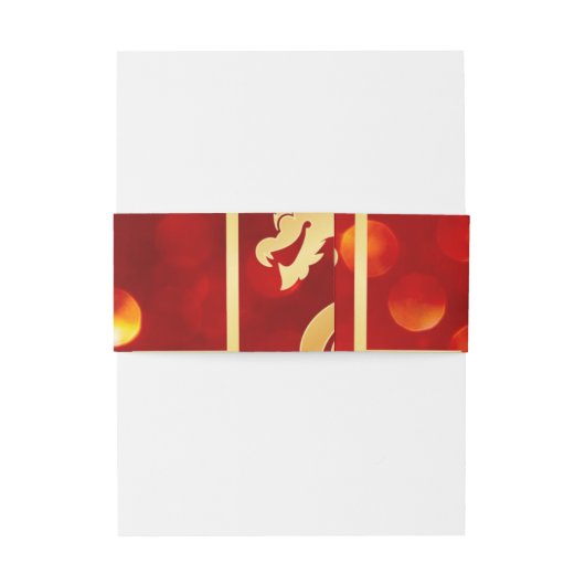 Rode en gouden draken bruiloft uitnodigingen wikkel (Achterkant Voorbeeld)