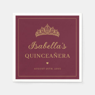 Rode en Gouden Elegante Tiara Quinceañera Servet