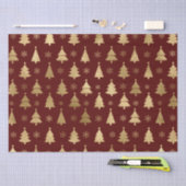 Rode en Gouden Folie Kerstbomen Tissuepapier (Craft)