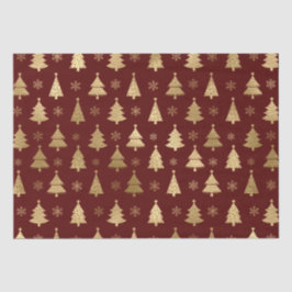 Rode en Gouden Folie Kerstbomen Tissuepapier