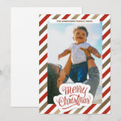 Rode en gouden foto Kerstvakantiekaart Feestdagenkaart (Voorkant / Achterkant)