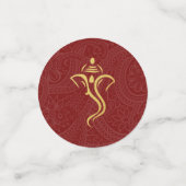 Rode en gouden Ganesha & Mehndi Indiase bruiloft Confetti (Kleine voorkant)