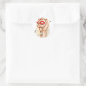 Rode en Gouden Glam Chic Ronde Sticker (Tas)
