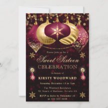 Rode en gouden glinsterende kerstballen Sweet Sixt
