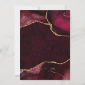 Rode en Gouden Glitter Agate Trouwring Kaart (Achterkant)