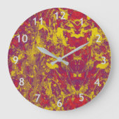 Rode en gouden Grunge Grote Klok (Voorkant)