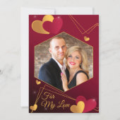 Rode en Gouden Harten Aangepaste Foto Romantisch Feestdagenkaart (Voorkant)