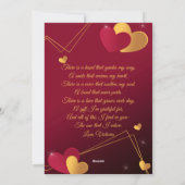 Rode en Gouden Harten Aangepaste Foto Romantisch Feestdagenkaart (Achterkant)