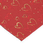 Rode en gouden harten op rood Valentijns Pattern Korte Tafelloper (Hoek)