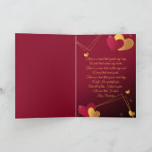 Rode en Gouden Hartjes Aangepaste Foto Romantisch Feestdagen Kaart (Binnen)