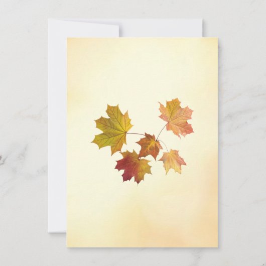 Rode en gouden herfstesdoorn verlaat repetitiedine kaart (Achterkant)