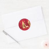 Rode en gouden herten Stickers (Envelop)