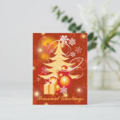  rode en gouden kerst feestdagenkaart (Staand voorkant)