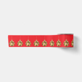 Rode en gouden kerst ornament satijnen lint voor G