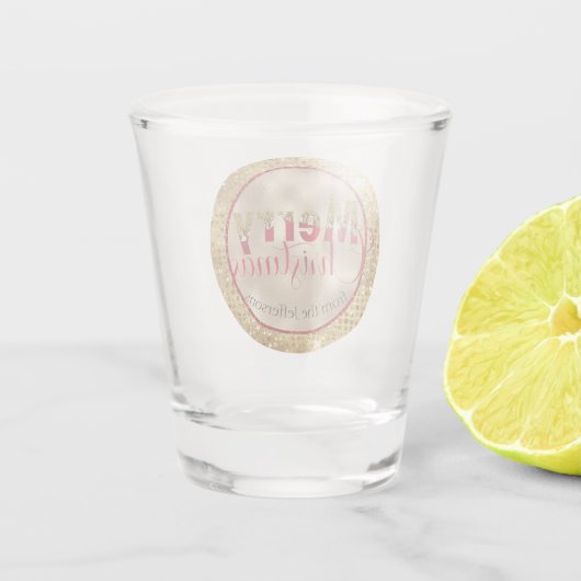 Rode en gouden kerst shot glas (Achterkant)