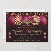 Rode en Gouden Kerstballen 21e Verjaardag Kaart (Voorkant)