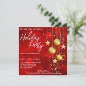 Rode en gouden kerstballen achtergrond Vakantie ui Kaart (Staand voorkant)