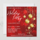 Rode en gouden kerstballen achtergrond Vakantie ui Kaart (Voorkant)