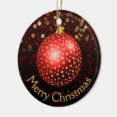 Rode en gouden kerstcadeautjes en Bokeh Keramisch Ornament (Links)