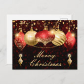 Rode en gouden kerstcadeautjes feestdagenkaart (Voorkant / Achterkant)