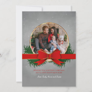Rode en gouden kerstkaart