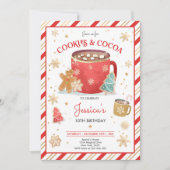 Rode en gouden kerstkoekjes en cacaovariëteiten kaart (Voorkant)