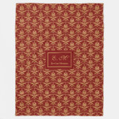 Rode en Gouden Kerstmis Custom Worpdeken Geschenk Fleece Deken (Voorkant)