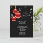 Rode en gouden kerstsieraden op de Zwarte Partij Kaart (Staand voorkant)