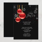 Rode en gouden kerstsieraden op de Zwarte Partij Kaart (Voorkant / Achterkant)